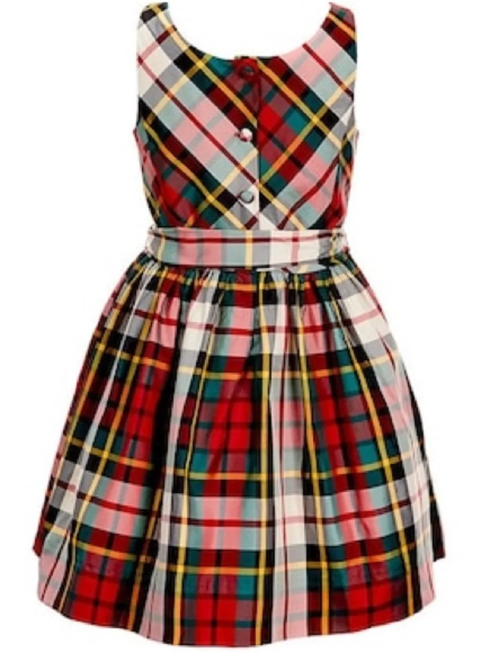 Ralph Lauren Multi-Color Plaid Bow-Front Girls Dress
